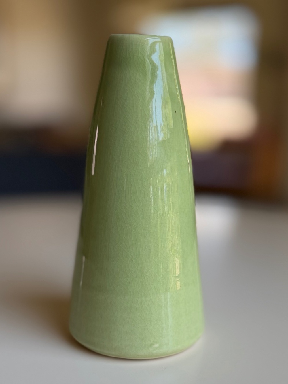 Pistachio Green Terracotta Bud Vase